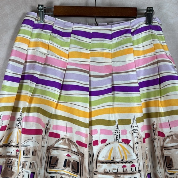 Allison Taylor 100% Silk Skirt VTG Size 8 Pleated Artsy Whimsy Preppy Y2K Retro - Picture 2 of 10